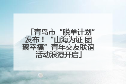 青岛市“脱单计划”发布！“山海为证 团聚幸福”青年交友联谊活动浪漫开启