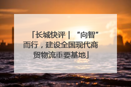 长城快评｜“向智”而行，建设全国现代商贸物流重要基地