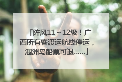阵风11～12级！广西所有客渡运航线停运，涠洲岛船票可退……