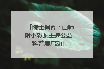 院士揭幕：山师附小恐龙主题公益科普展启动