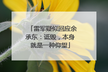 雷军疑似回应余承东：诋毁，本身就是一种仰望
