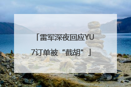 雷军深夜回应YU7订单被“截胡”