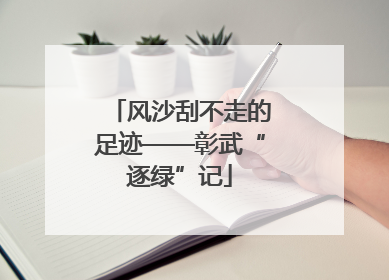 风沙刮不走的足迹——彰武“逐绿”记