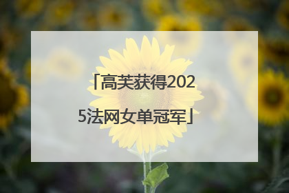 高芙获得2025法网女单冠军