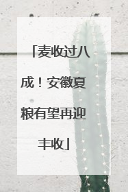 麦收过八成！安徽夏粮有望再迎丰收