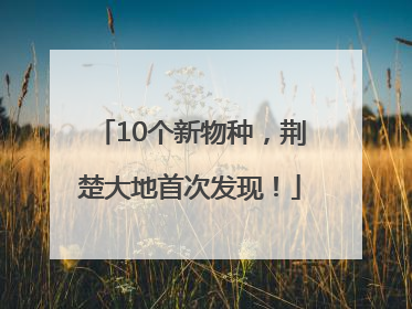 10个新物种，荆楚大地首次发现！