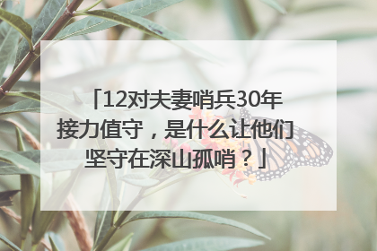 12对夫妻哨兵30年接力值守，是什么让他们坚守在深山孤哨？