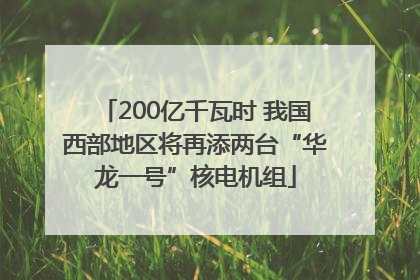 200亿千瓦时 我国西部地区将再添两台“华龙一号”核电机组