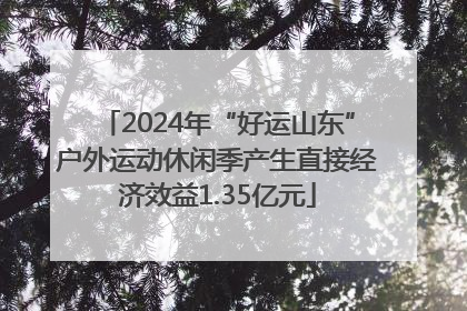 2024年“好运山东”户外运动休闲季产生直接经济效益1.35亿元