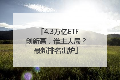 4.3万亿ETF创新高，谁主大局？最新排名出炉