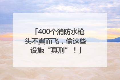 400个消防水枪头不翼而飞，偷这些设施“真刑”！