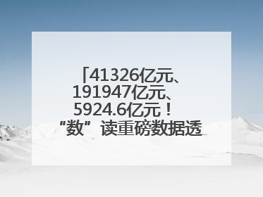 41326亿元、191947亿元、5924.6亿元！“数”读重磅数据透视经济韧性与活力