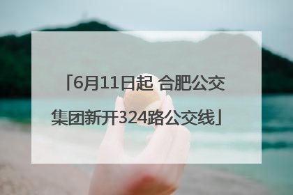 6月11日起 合肥公交集团新开324路公交线