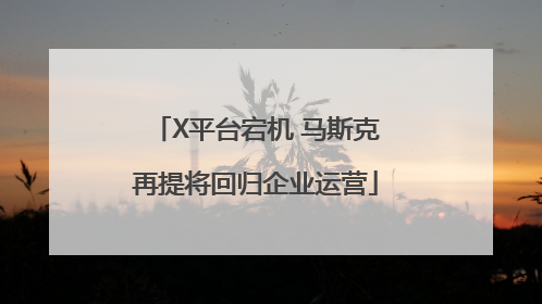X平台宕机 马斯克再提将回归企业运营